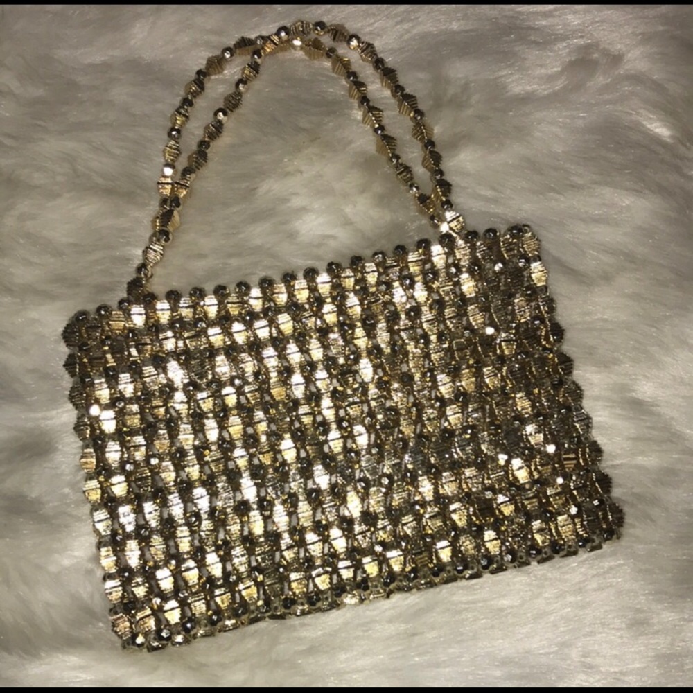 SOLD ✔️PrettyLittleThing Gold Beaded Purse - Picture 2 of 2